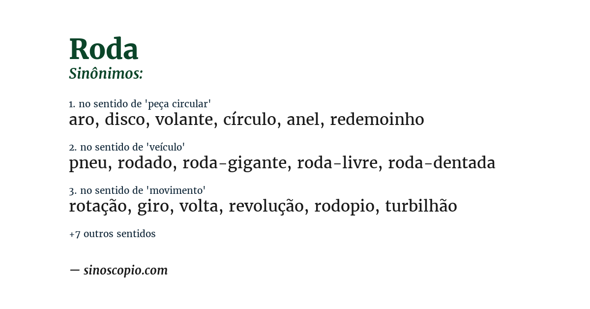 Sinônimo de roda