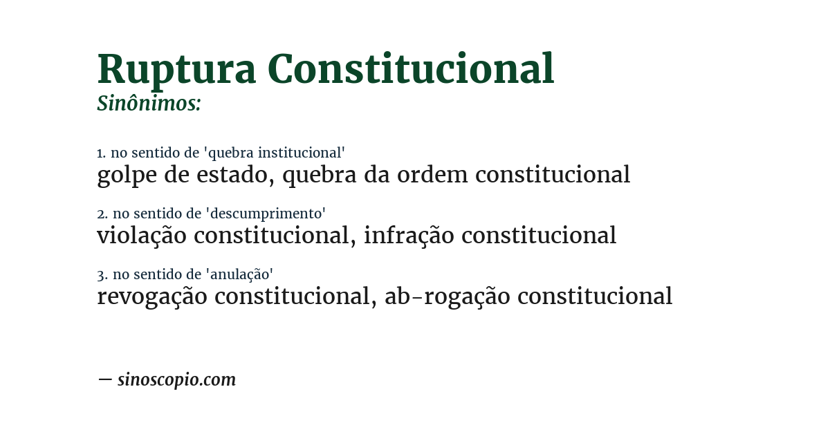 Sinônimo de ruptura constitucional