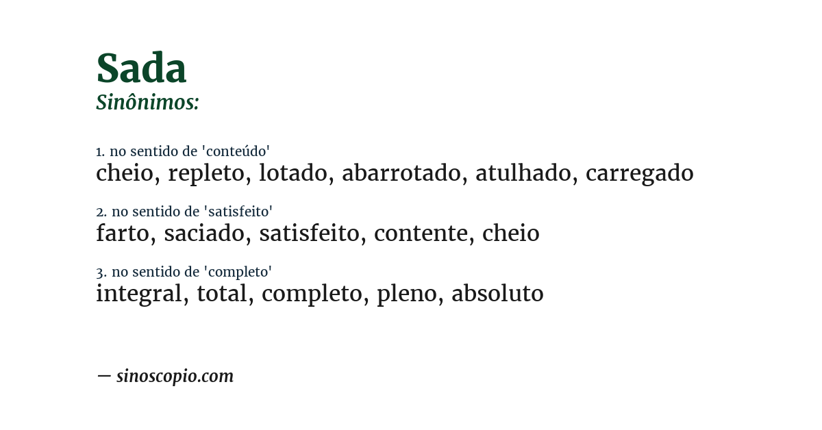 Sinônimo de sada