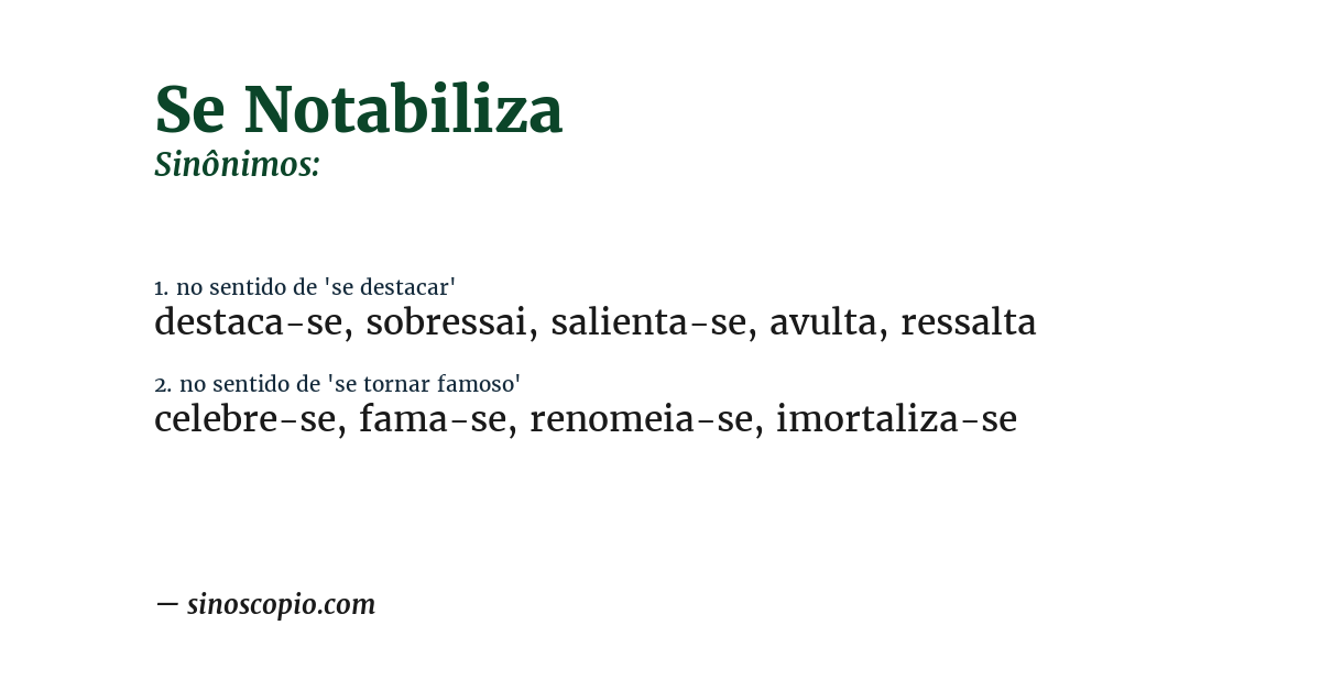 Sinônimo de se notabiliza