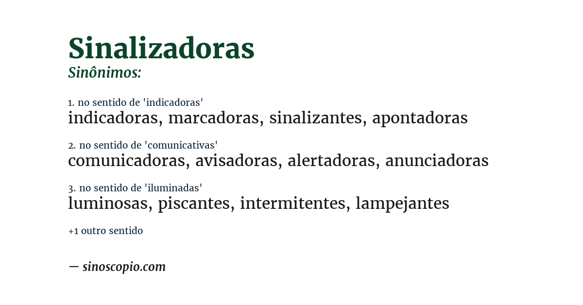 Sinônimo de sinalizadoras