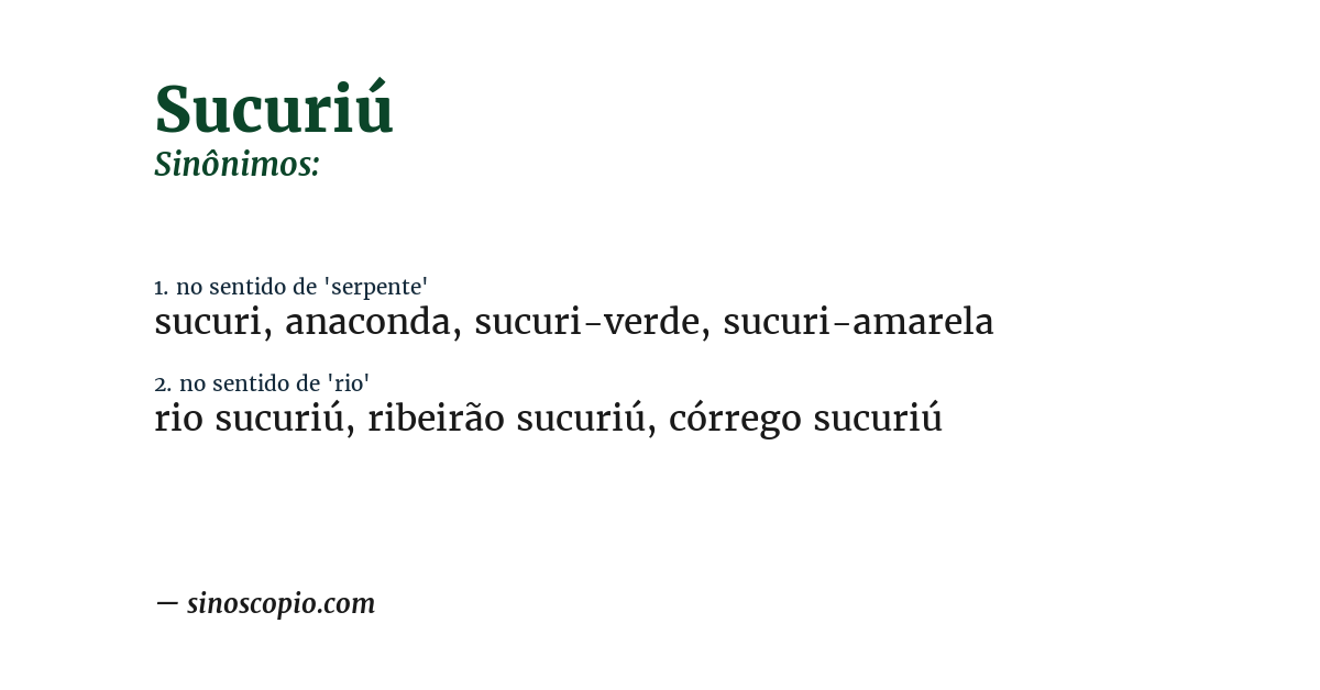 Sinônimo de sucuriú