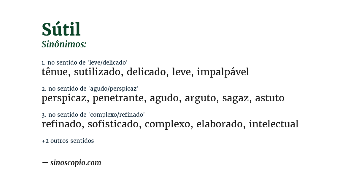 Sinônimo de sútil