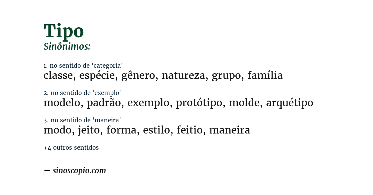 Sinônimo de tipo