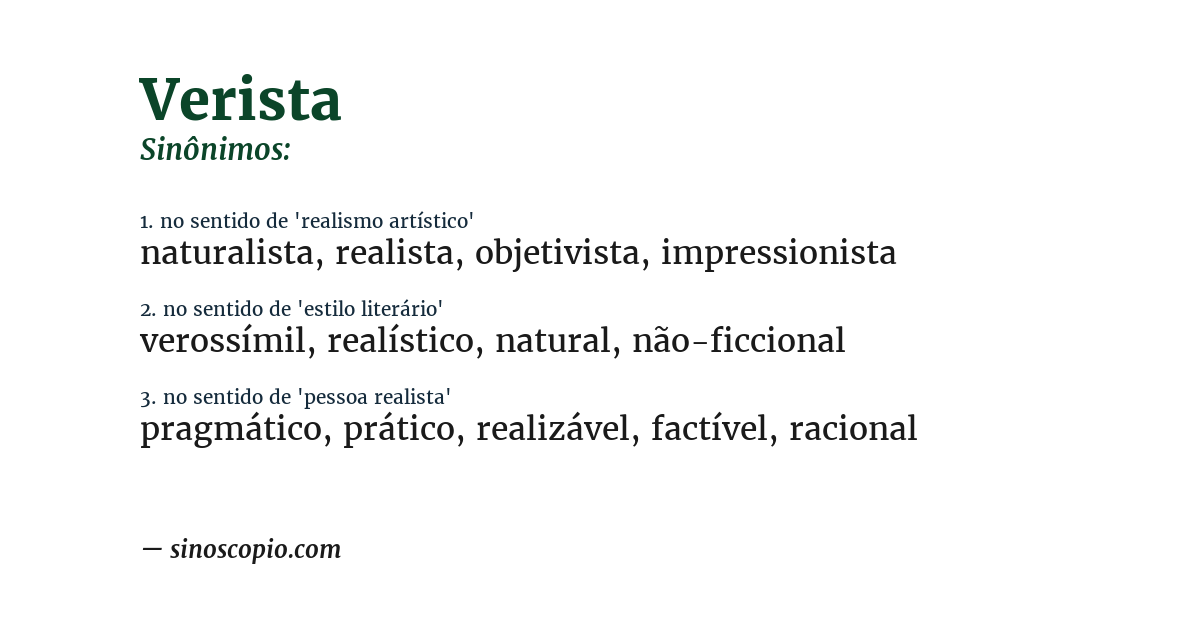 Sinônimo de verista