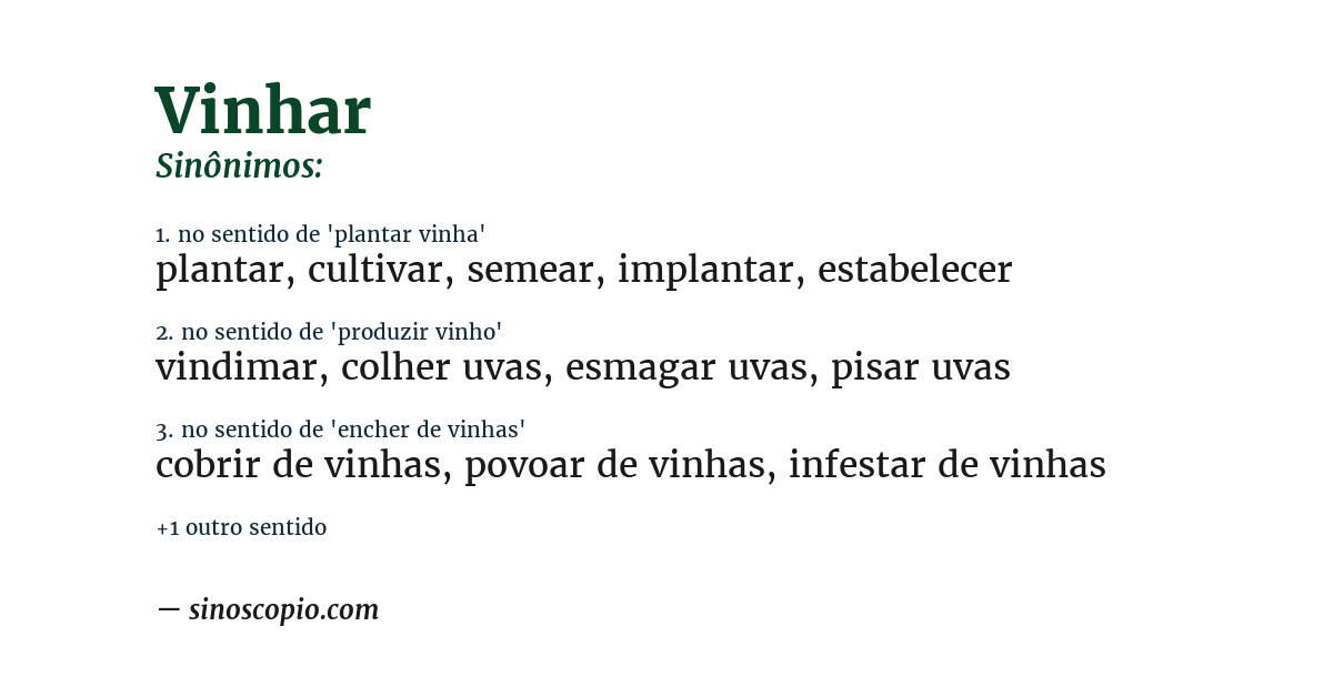 Sinônimo de vinhar