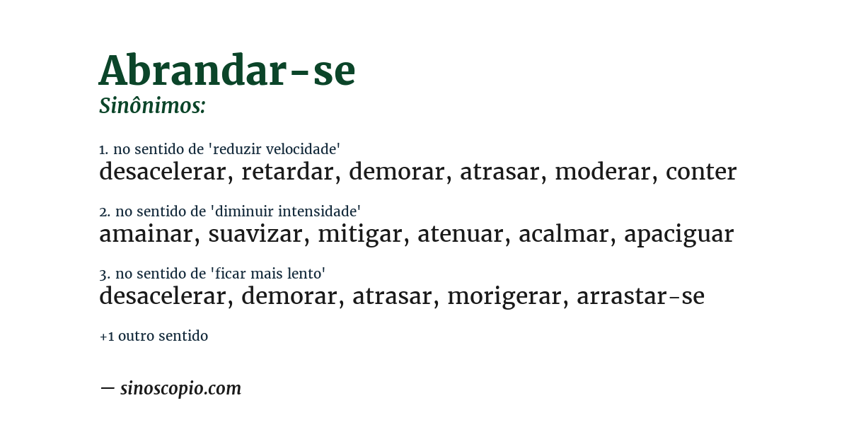 Sinônimo de abrandar-se