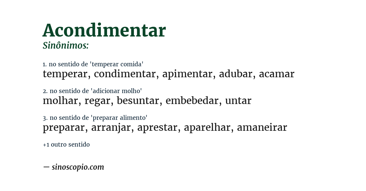 Sinônimo de acondimentar
