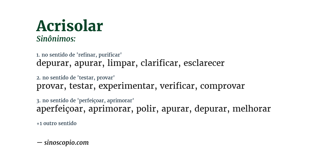 Sinônimo de acrisolar