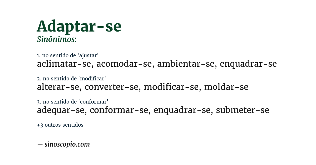 Sinônimo de adaptar-se