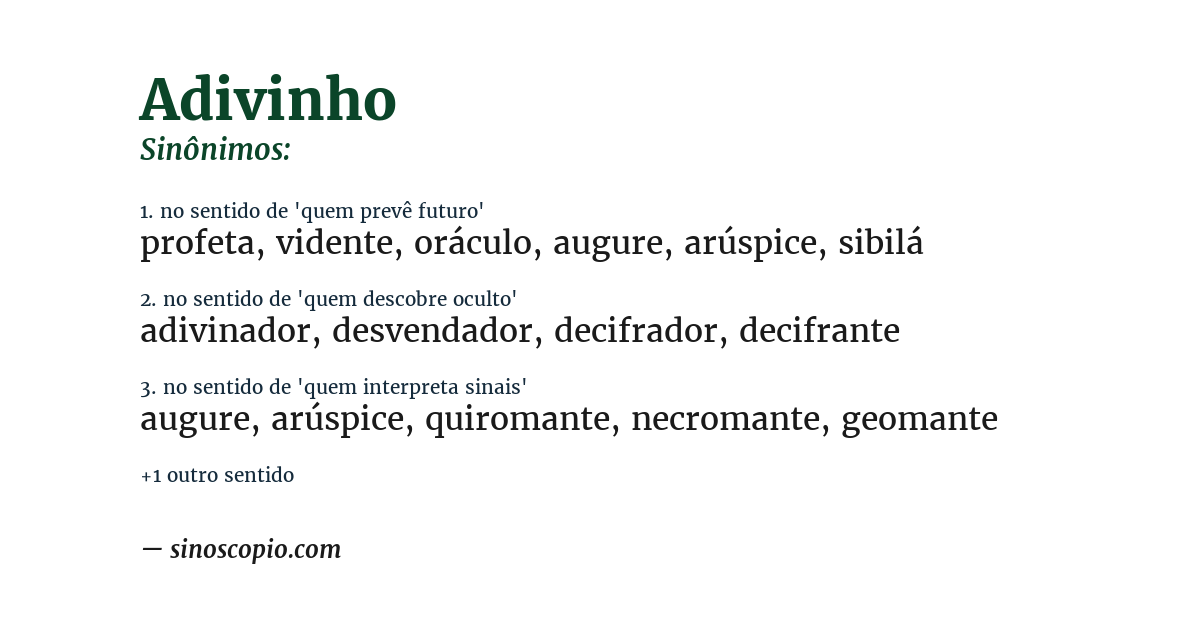 Sinônimo de adivinho