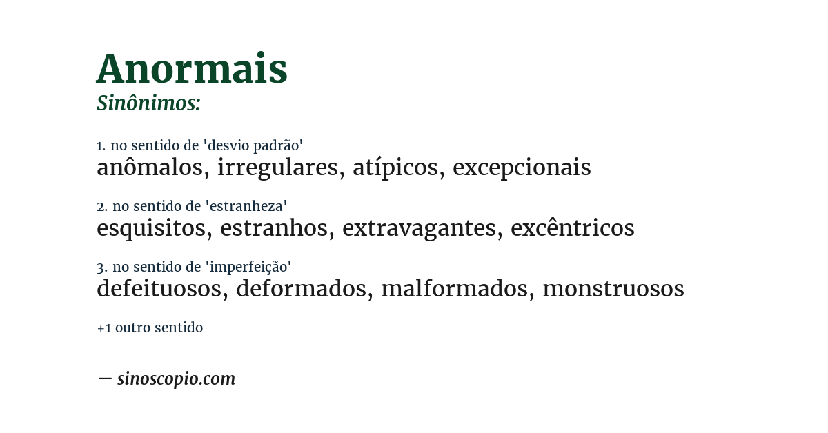 Sinônimo de anormais