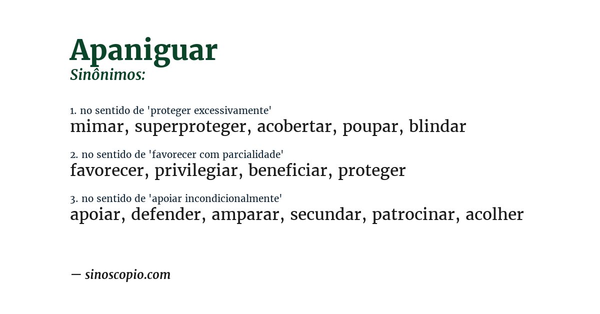Sinônimo de apaniguar