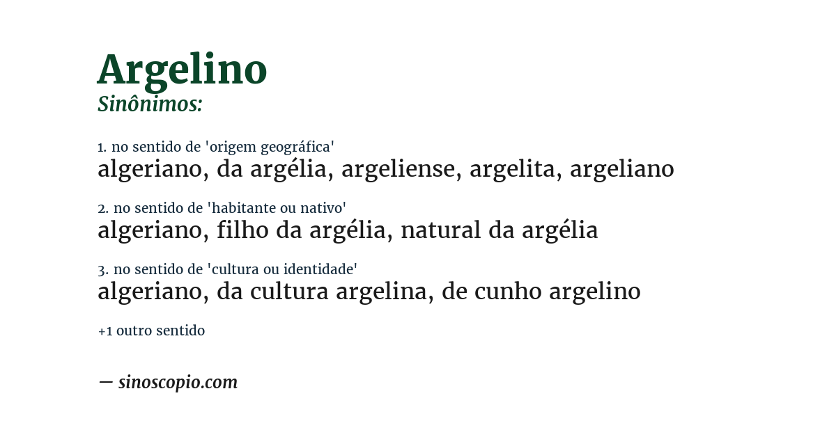 Sinônimo de argelino