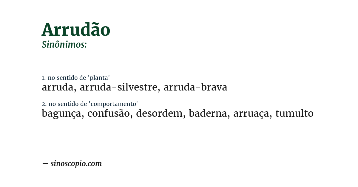 Sinônimo de arrudão