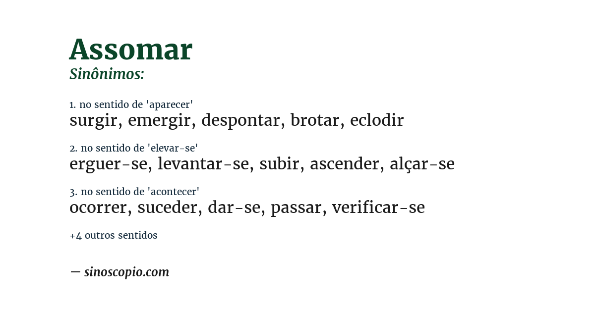 Sinônimo de assomar