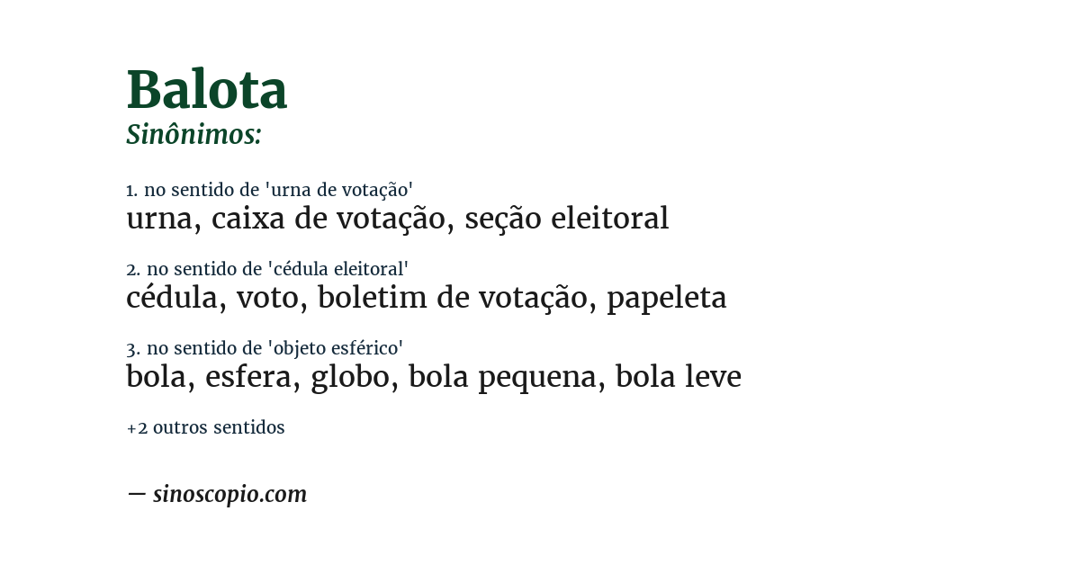 Sinônimo de balota