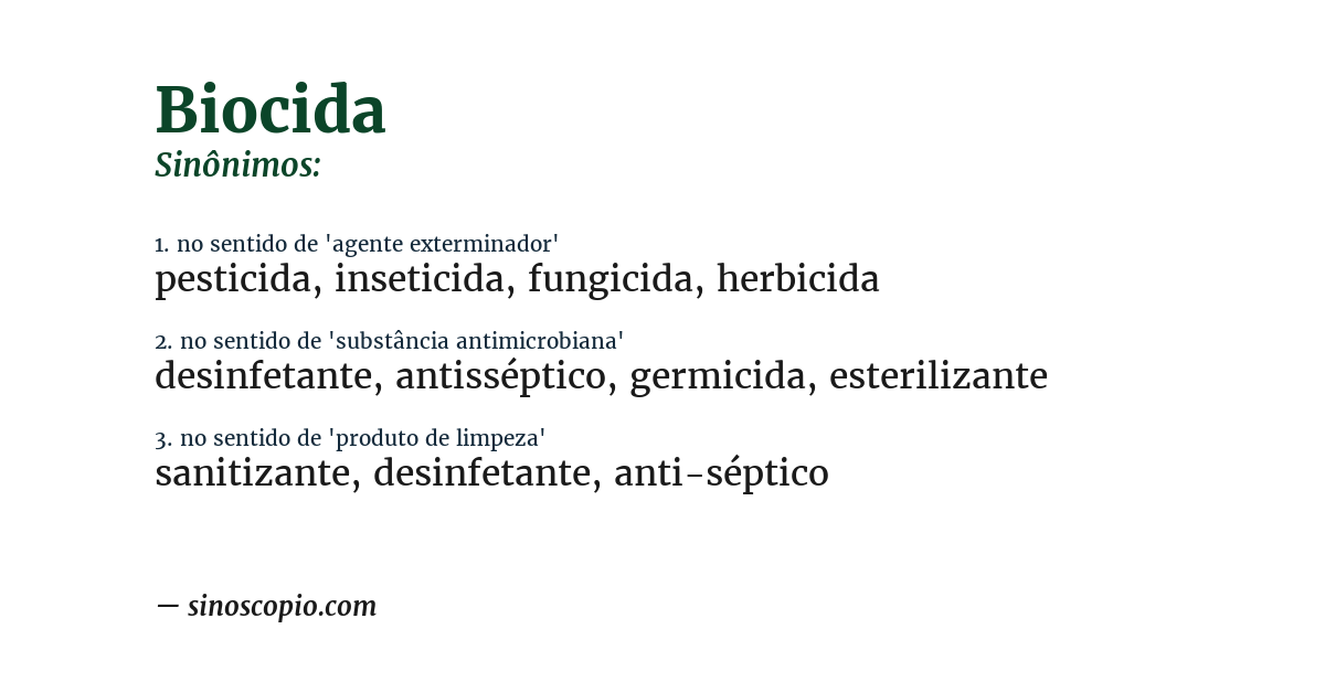 Sinônimo de biocida