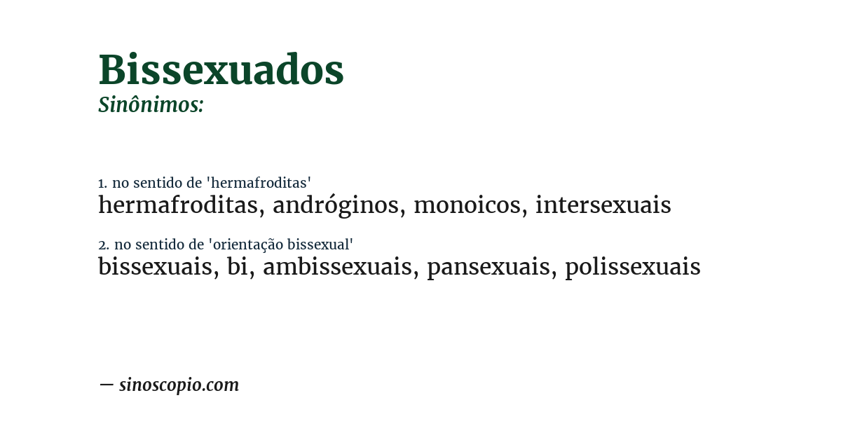 Sinônimo de bissexuados