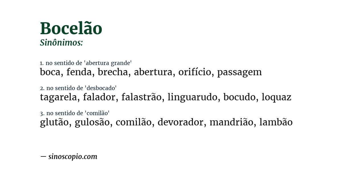 Sinônimo de bocelão