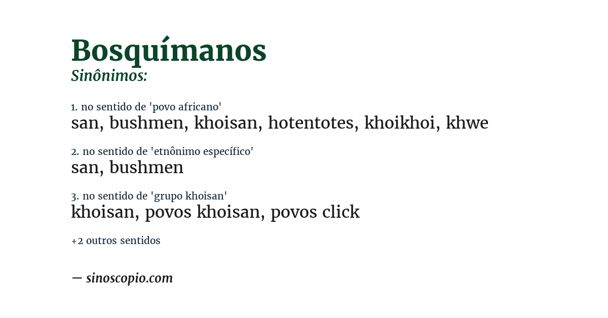 Sinônimo de bosquímanos