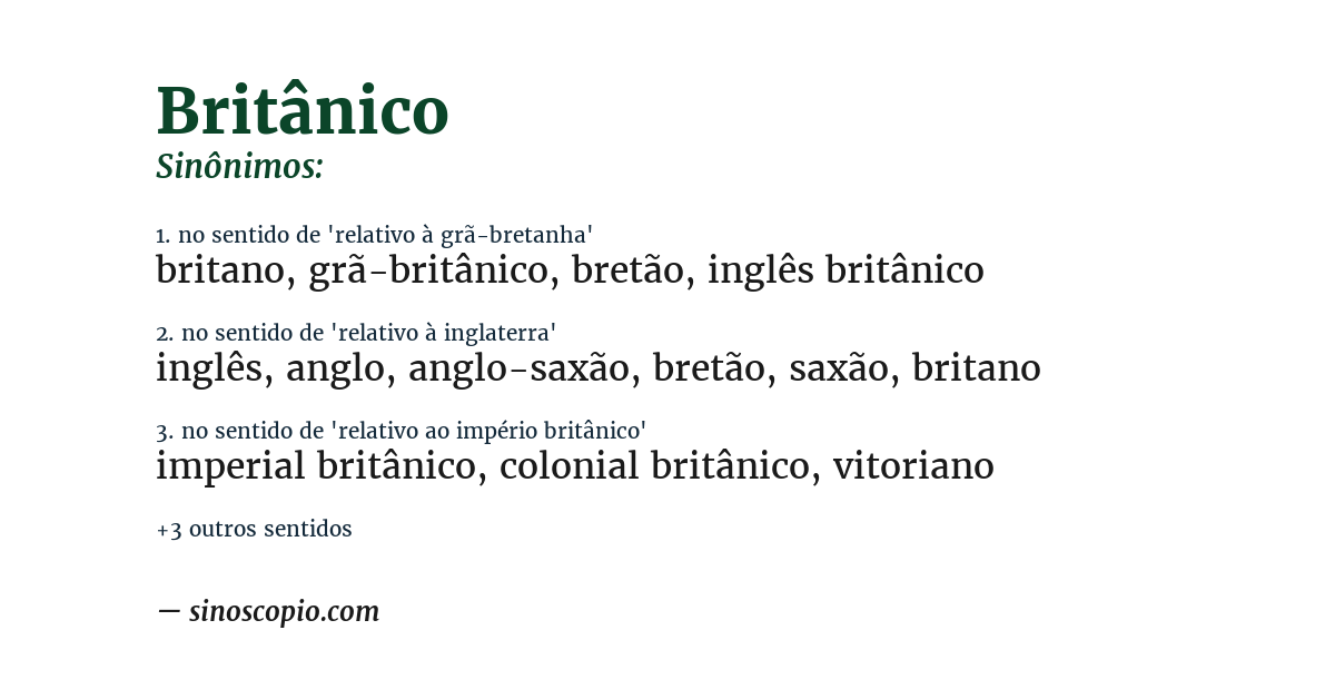 Sinônimo de britânico