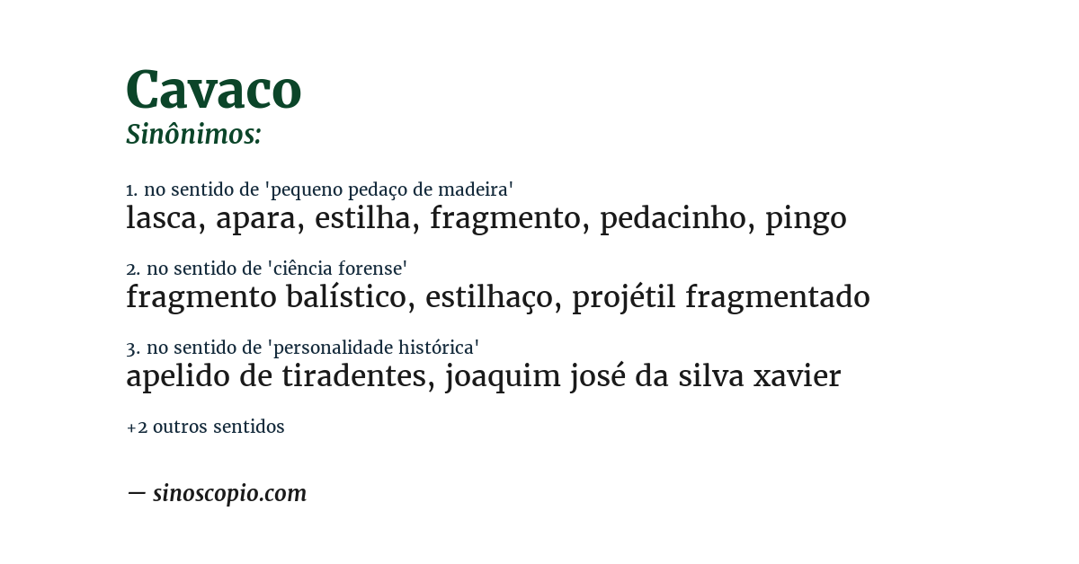 Sinônimo de cavaco