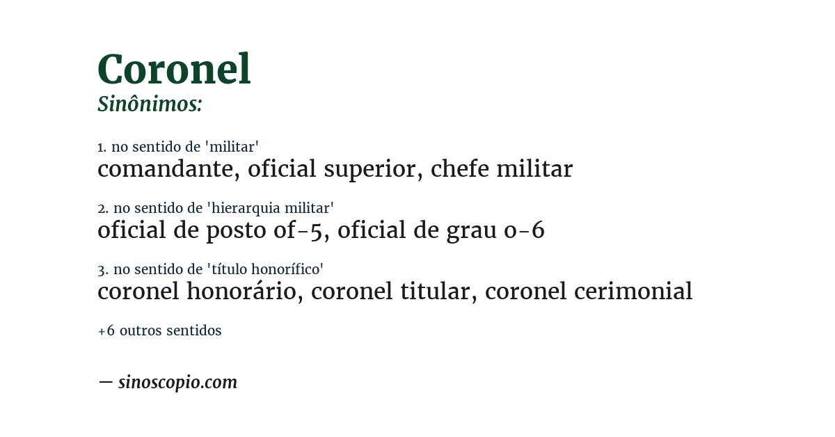 Sinônimo de coronel