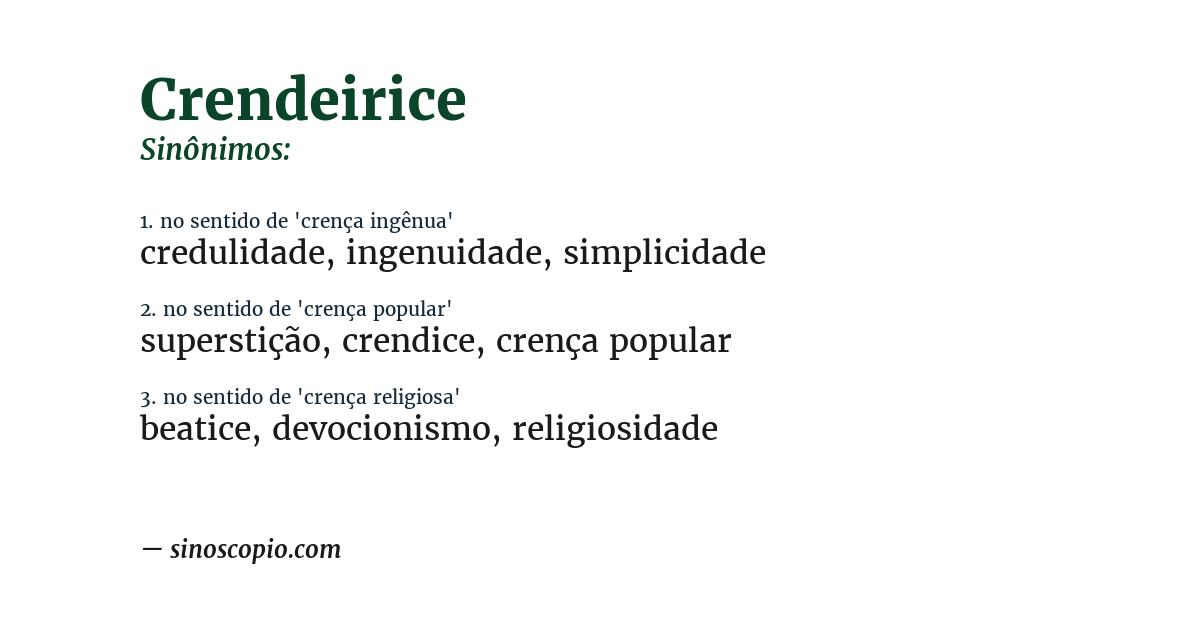 Sinônimo de crendeirice