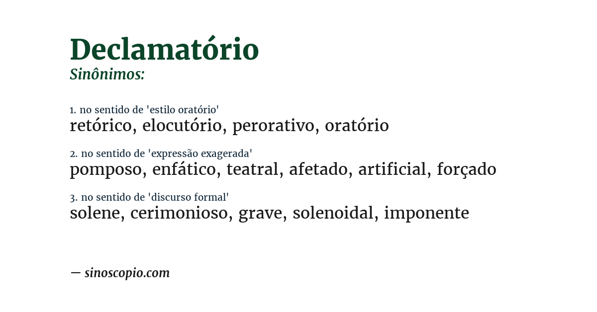 Sinônimo de declamatório