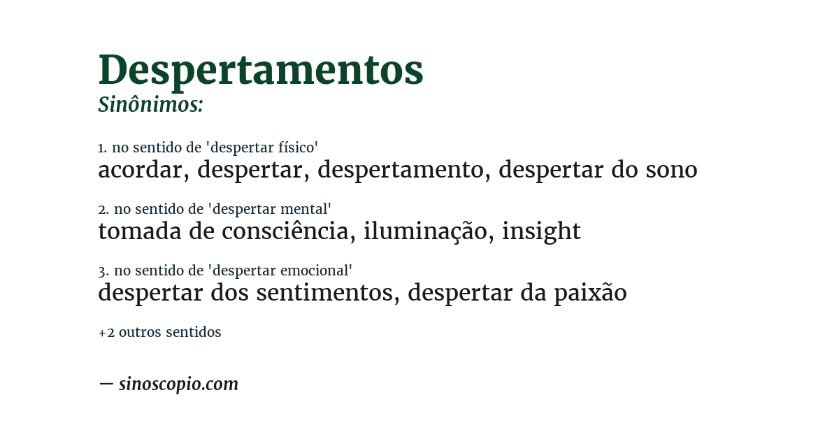 Sinônimo de despertamentos