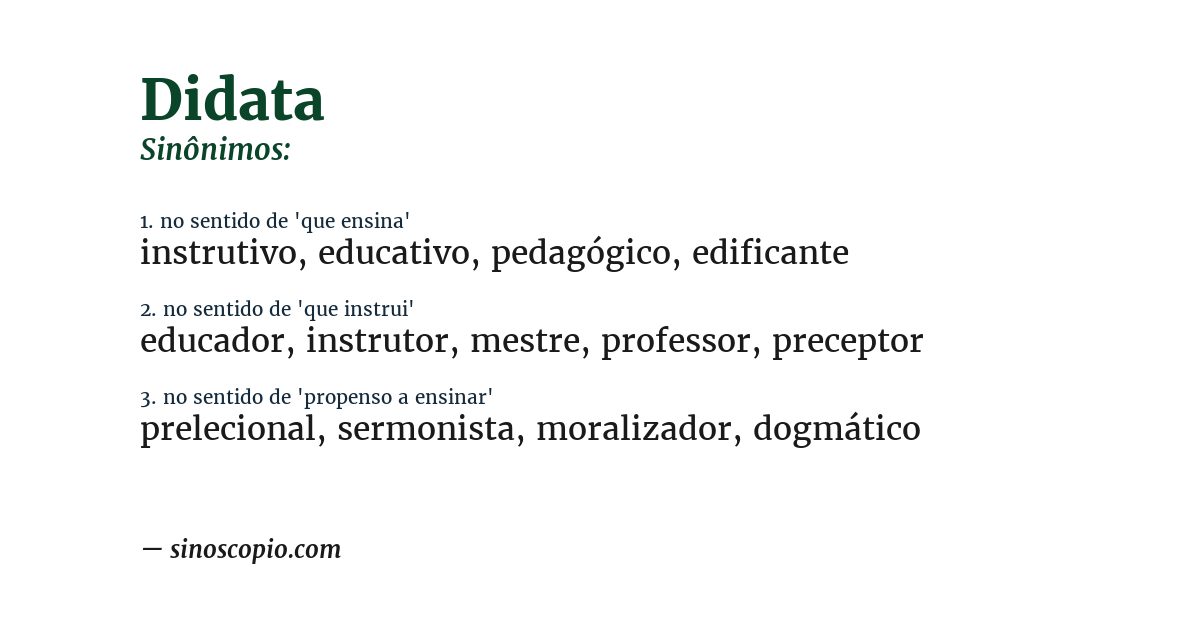 Sinônimo de didata