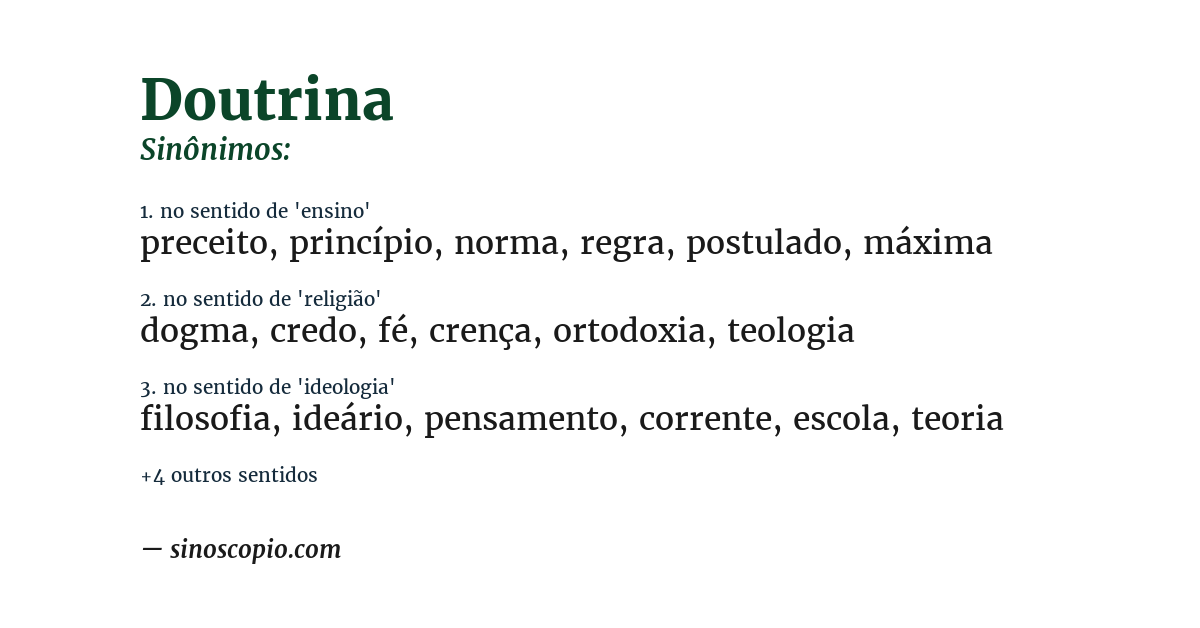 Sinônimo de doutrina
