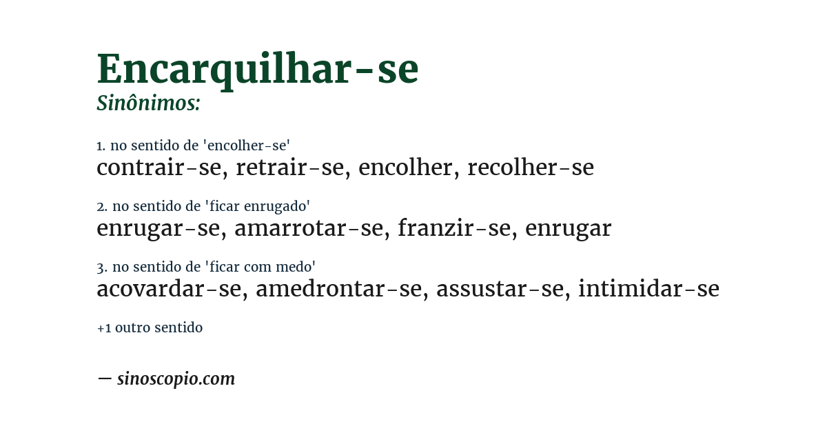 Sinônimo de encarquilhar-se