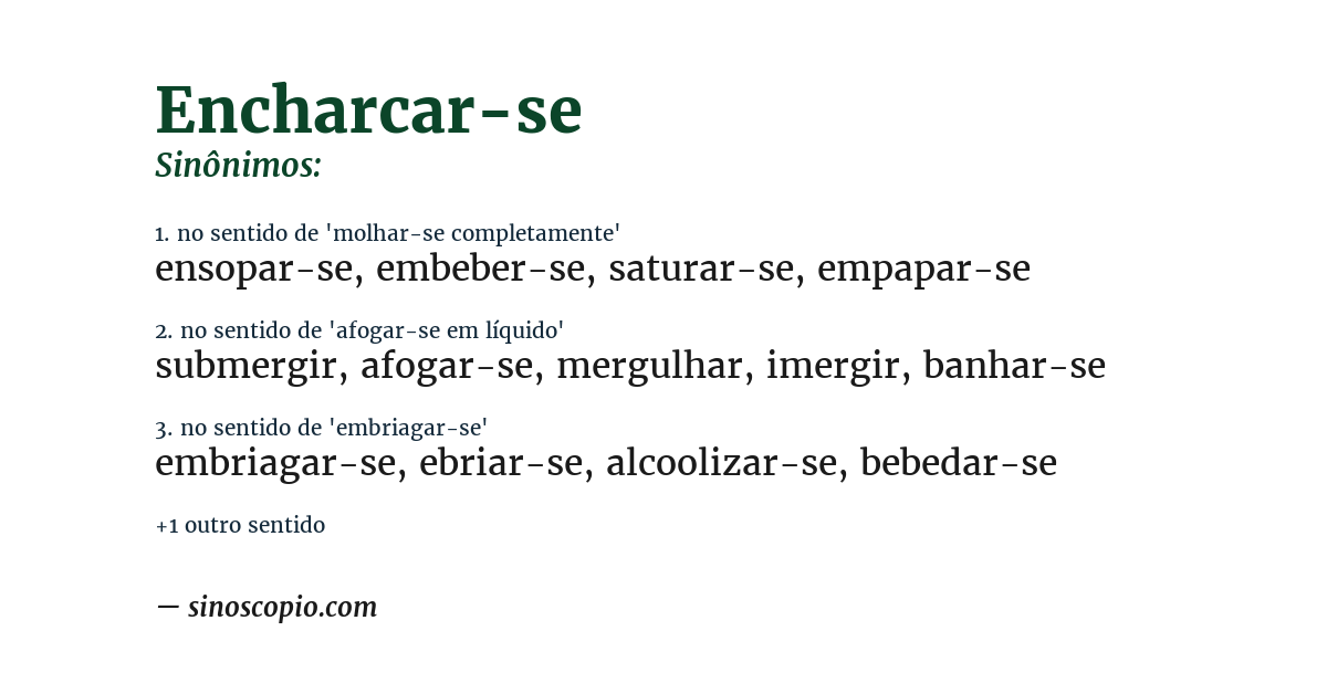 Sinônimo de encharcar-se