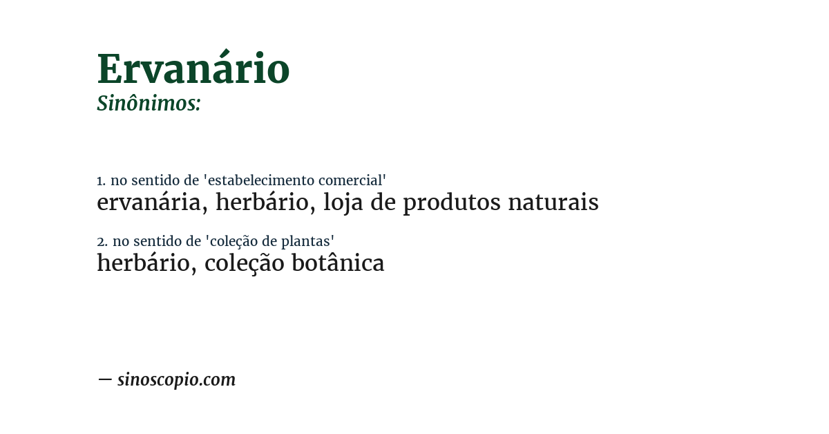 Sinônimo de ervanário