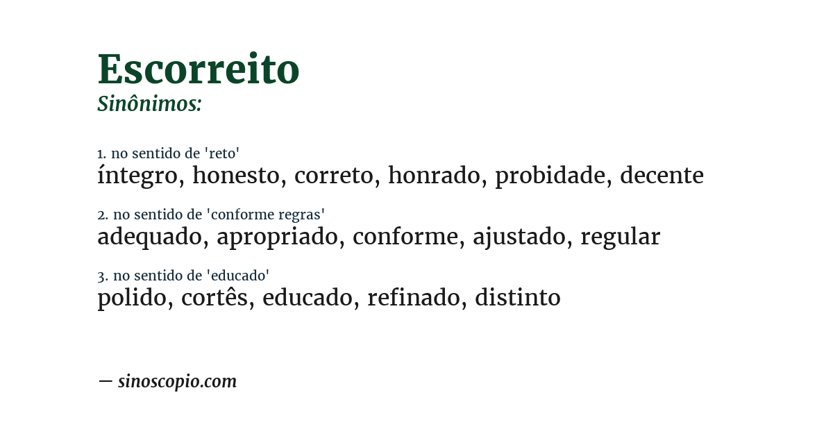 Sinônimo de escorreito