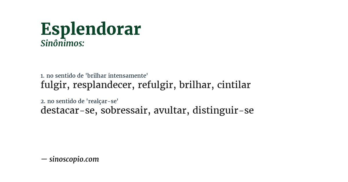 Sinônimo de esplendorar