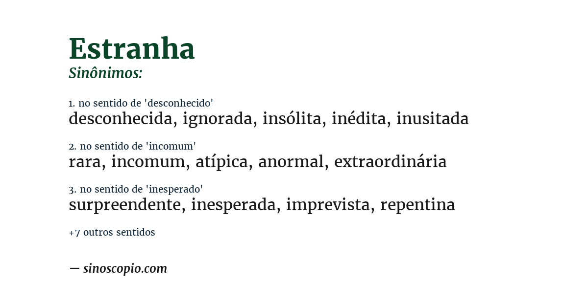 Sinônimo de estranha