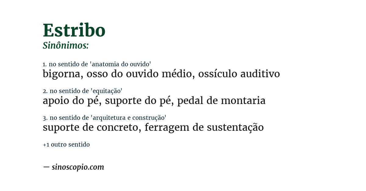 Sinônimo de estribo