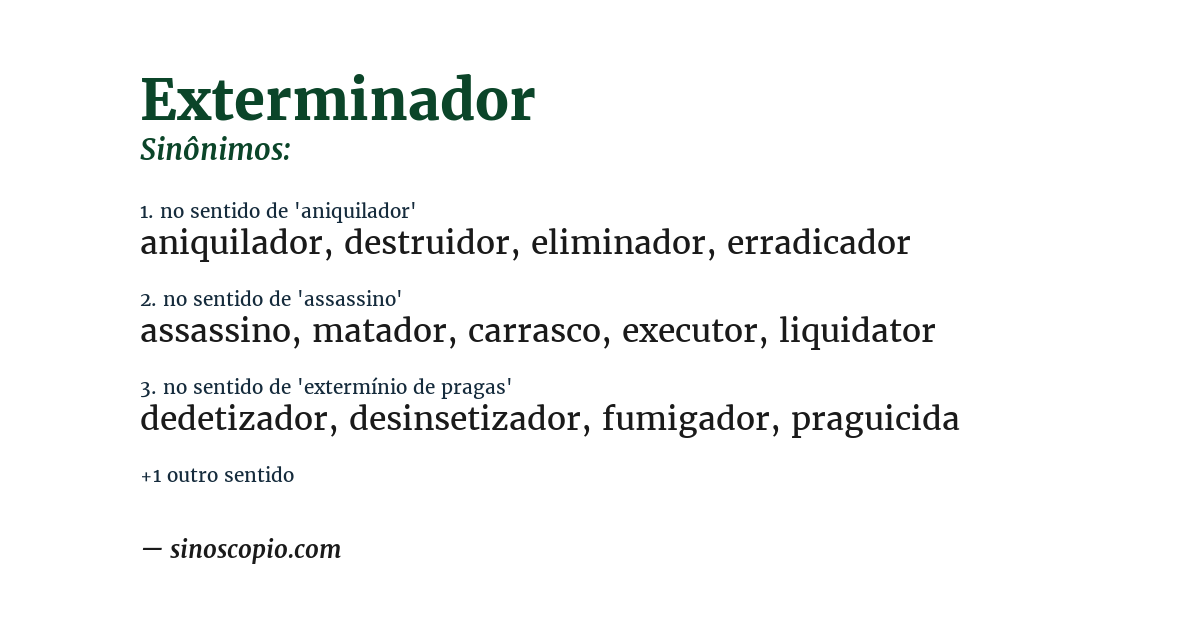 Sinônimo de exterminador