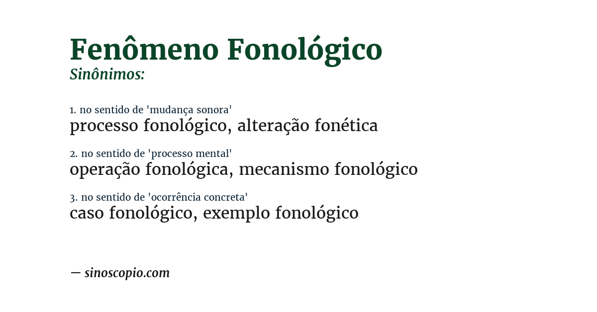 Sinônimo de fenômeno fonológico