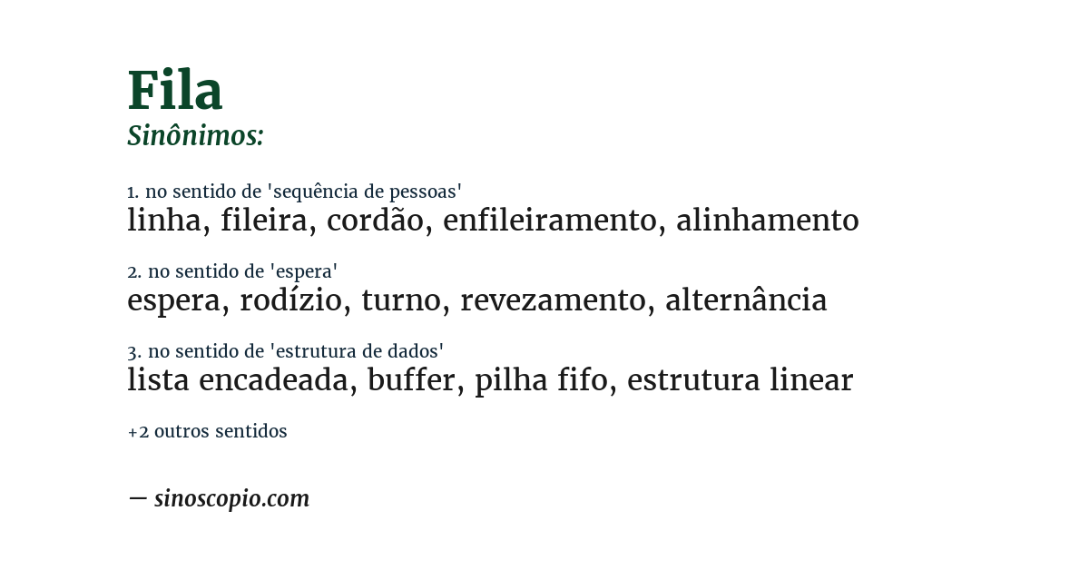 Sinônimo de fila