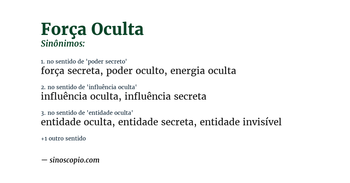 Sinônimo de força oculta