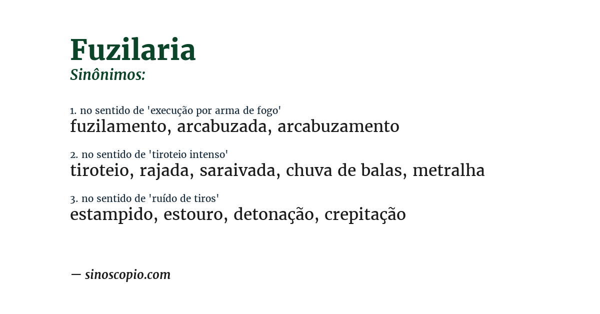 Sinônimo de fuzilaria