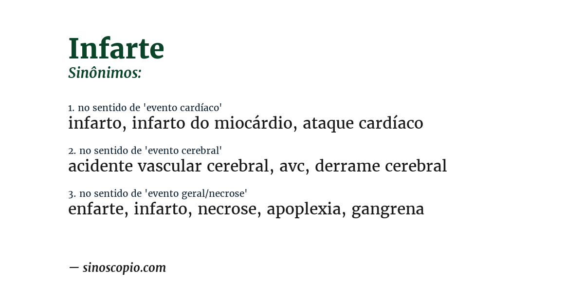 Sinônimo de infarte