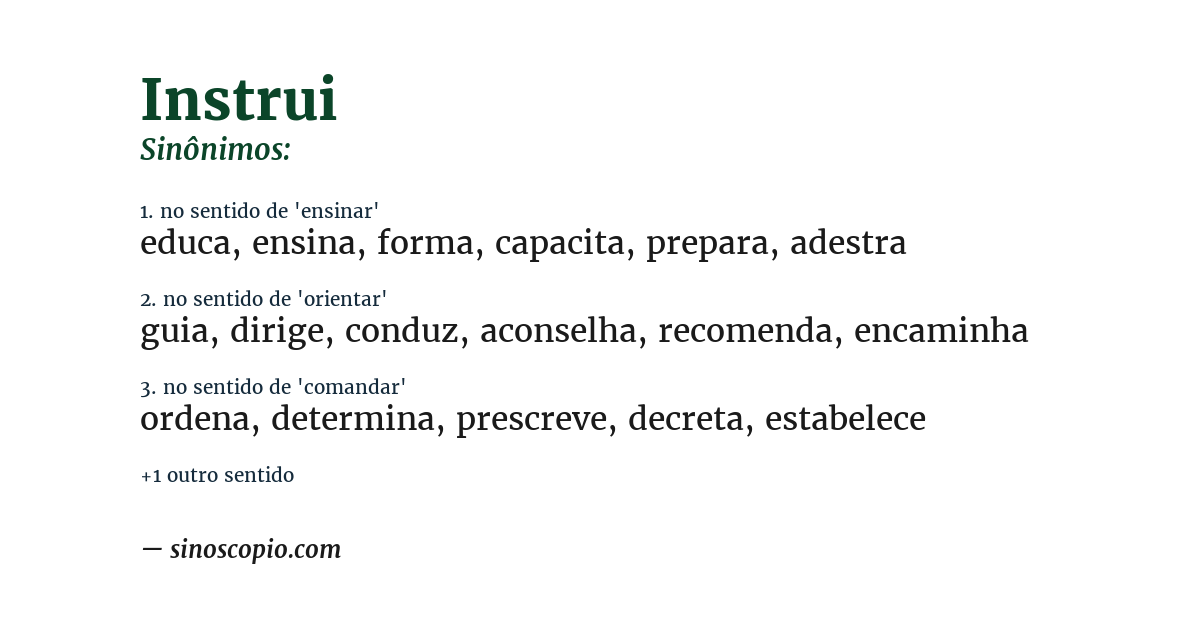 Sinônimo de instrui