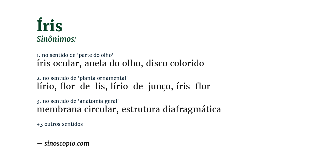 Sinônimo de íris