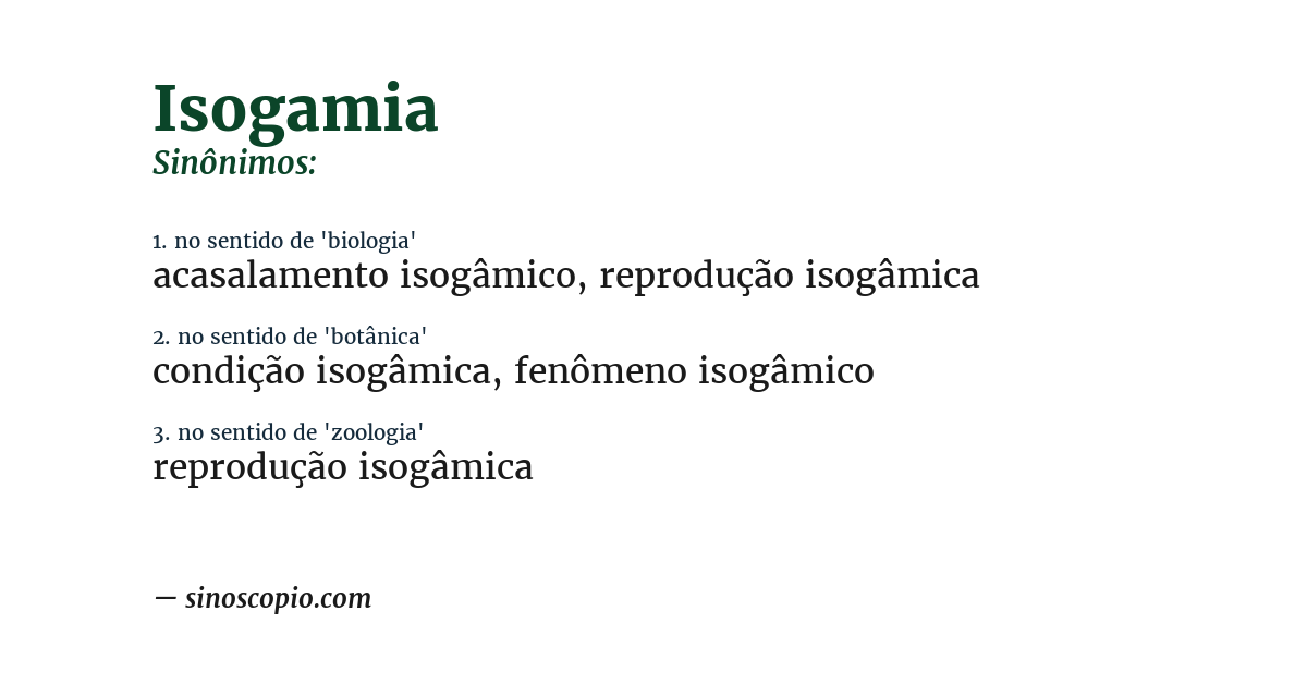 Sinônimo de isogamia
