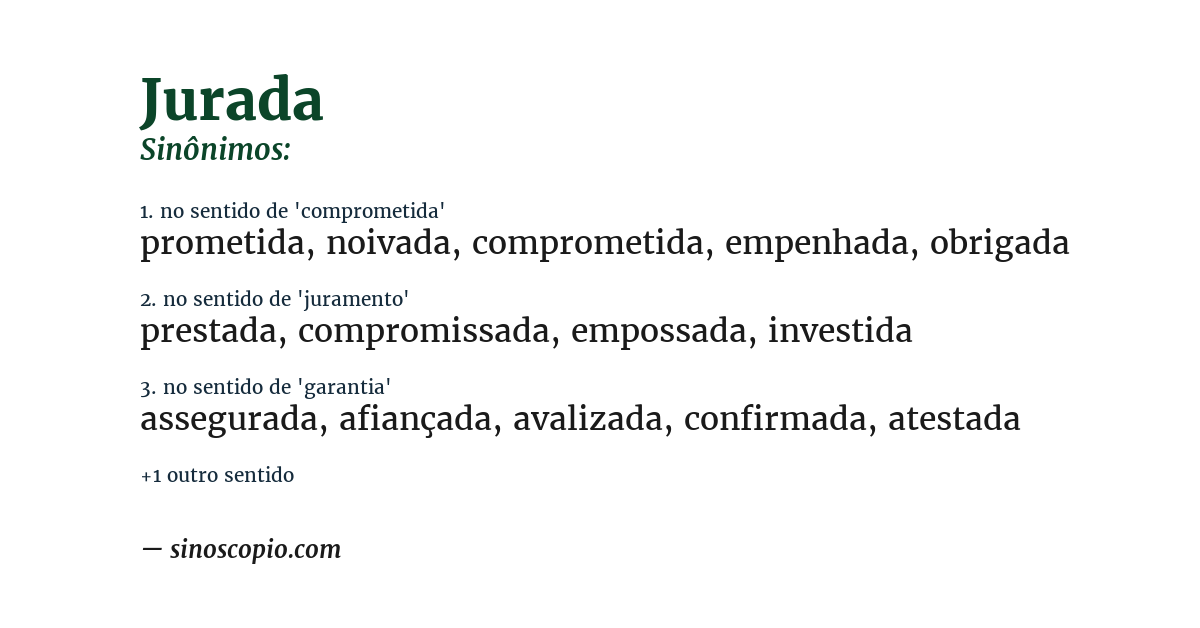 Sinônimo de jurada